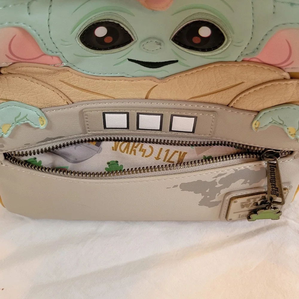 Loungefly Star Wars The Mandalorian Grogu Baby Yoda Mini Backpack OS Tan Green